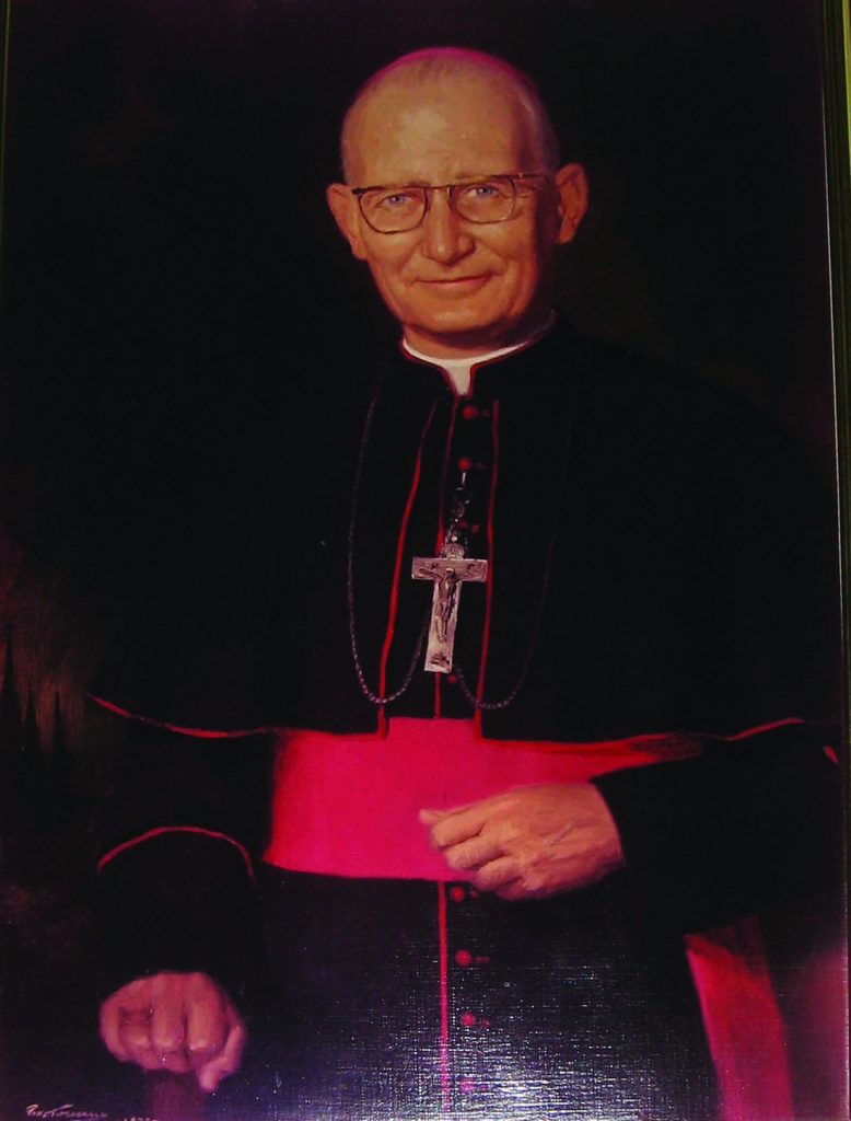 Painting of Cardinal Knox in the Mannix Library