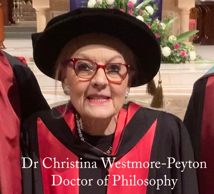 Dr Christine Westmore-Peyton at the 2023 University of Divinity graduation