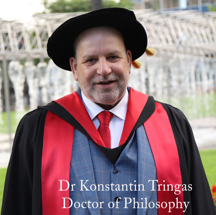 Dr Kon Tringas at the 2023 University of Divinity graduation